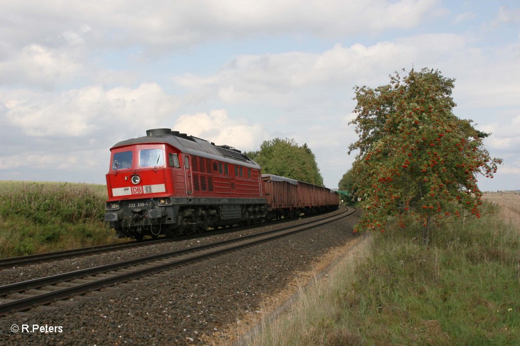 232 330-1 mit 49350 Schrottzug Cheb - Nrnberg bei Waldershof. 17.09.11