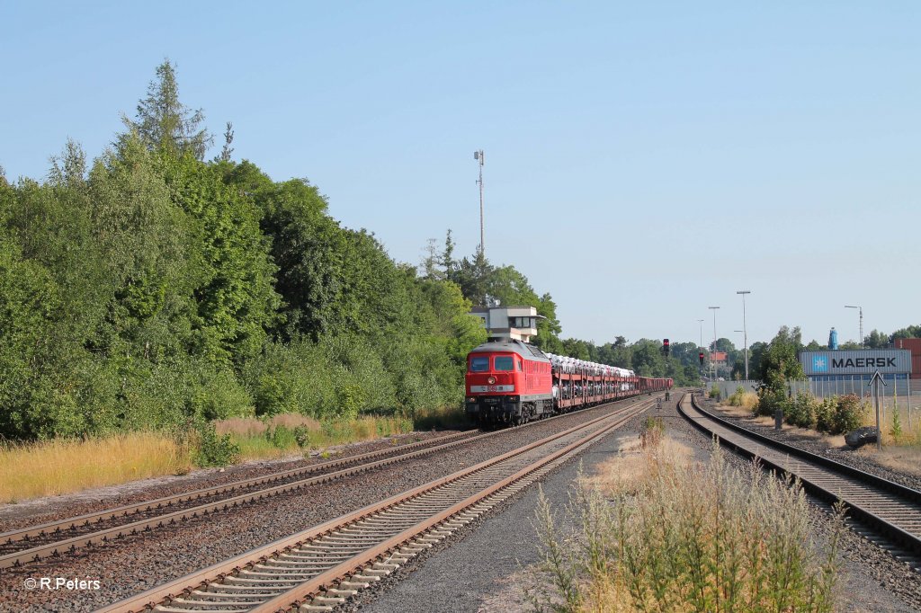 232 384-0 mit dem umgeleiteten 51683 Zwickau - Nrnberg bei der durchfahrt in Wiesau. 19.07.13