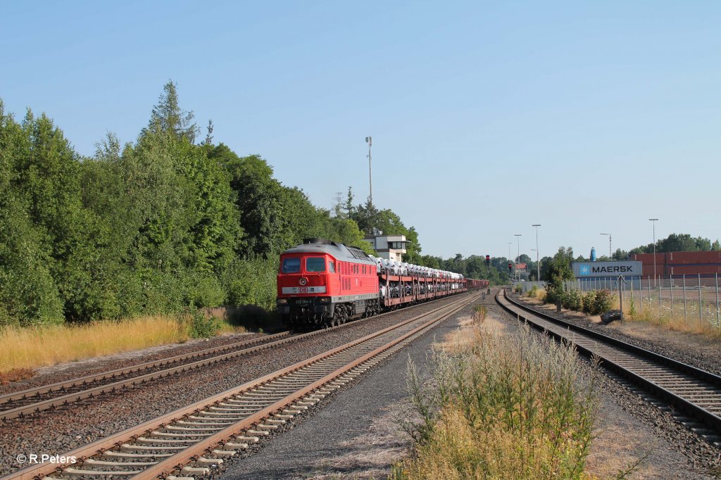 232 384-0 mit dem umgeleiteten 51683 Zwickau - Nrnberg bei der durchfahrt in Wiesau. 19.07.13