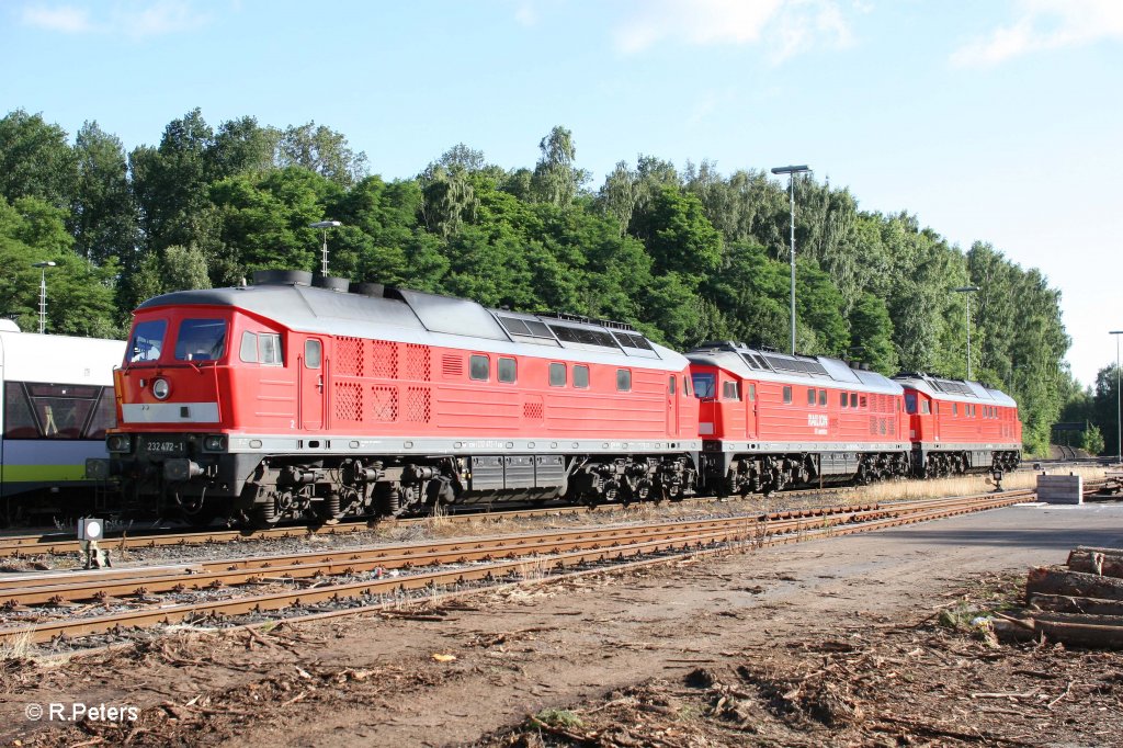 232 472-1 + 618-9 + 233 698-0 abgestellt in Marktredwitz. 23.07.11
