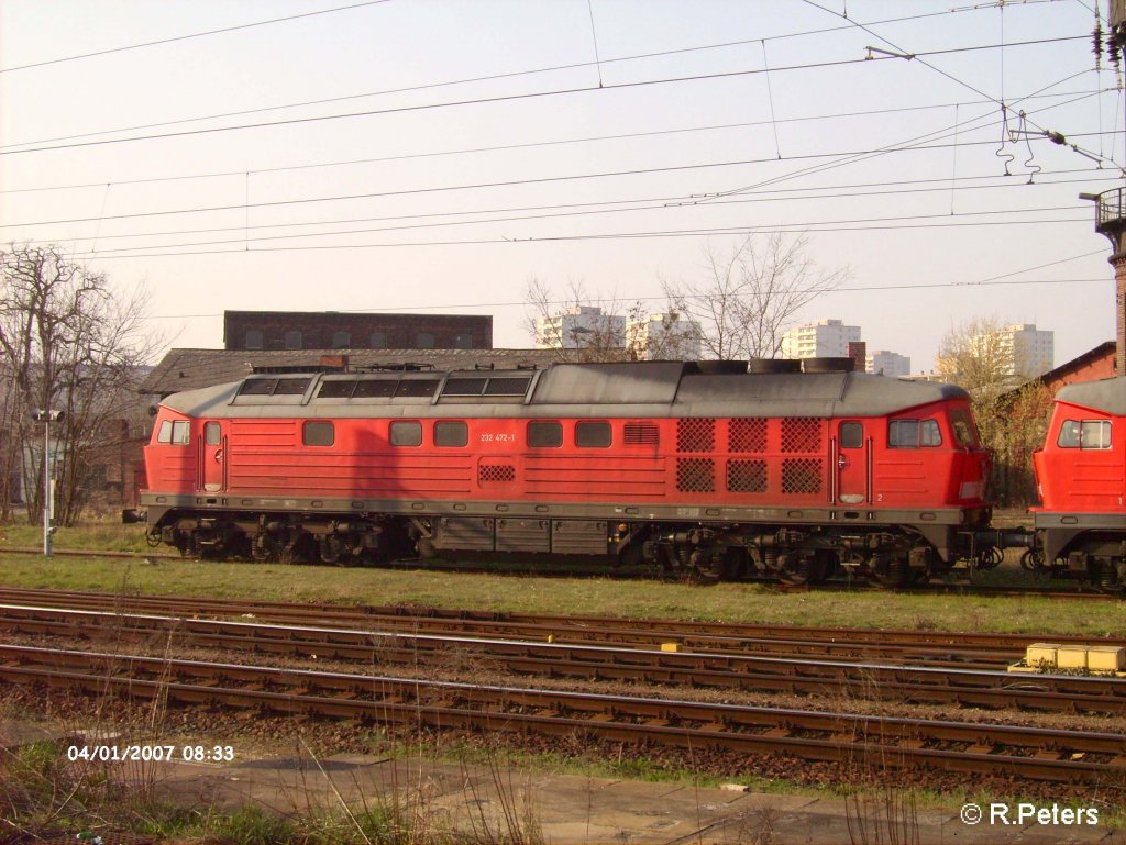 232 472-1 steht mit Schwester maschinen in Frankfurt/Oder abgestellt. 01.04.07