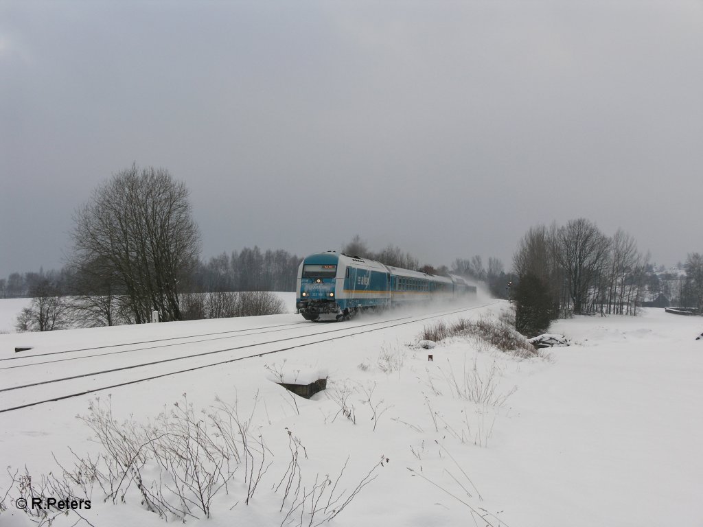 233 066 zieht bei Schnfeld den ALX87006 nach Hof mit 25min versptung. 02.12.10