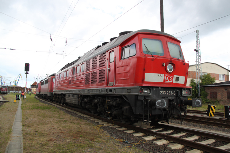 233 233-6 abgestellt im Bahnhof Wismar.(25.06.2011)