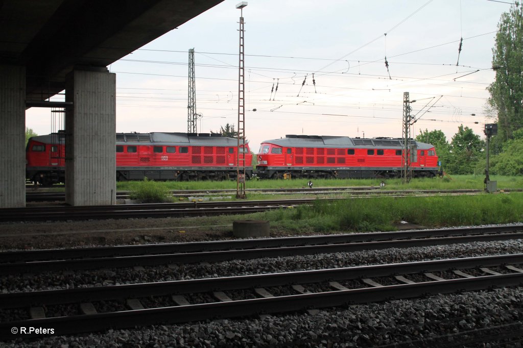 233 367-2 und 233 478-7 abgestellt in Regensburg Ost . 09.05.13