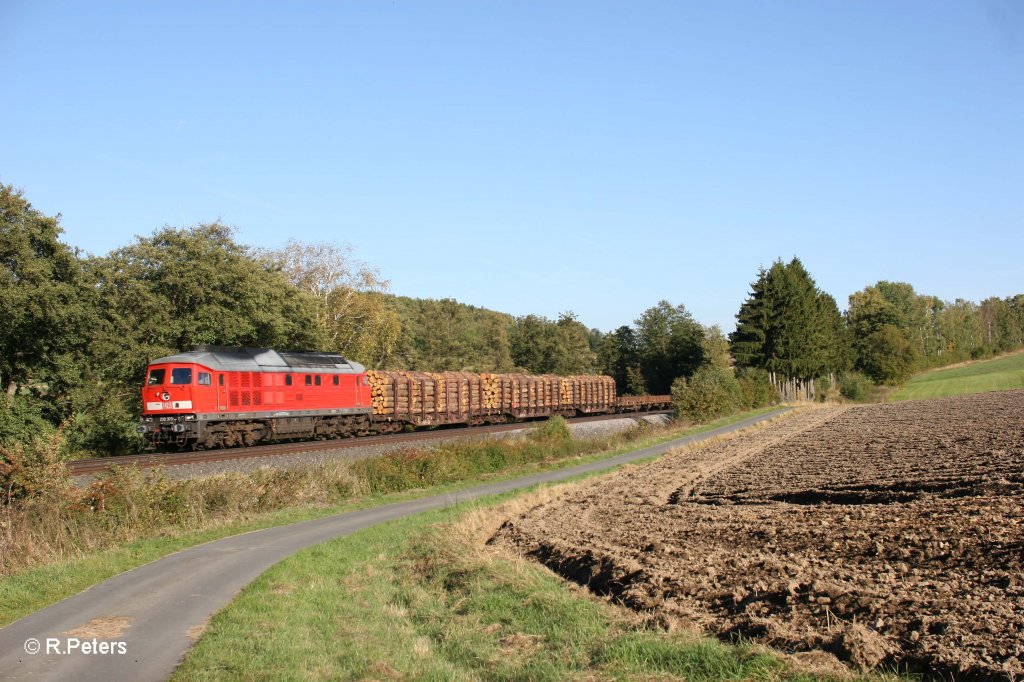 233 373-0 mit einem Umleitergterzug nach Cz bei Lengenfeld kurz vor Maktredwitz. 30.09.12