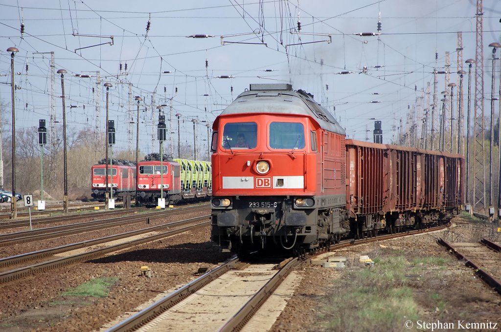 233 515-6 mit Eanos-x Ganzzug in Priort in Richtung Marquardt unterwegs. 05.04.2011