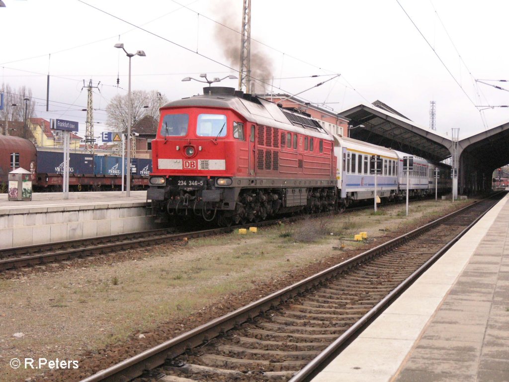 234 346-5 verlsst Frankfurt/Oder mit den BWE EC 45 Warschau. 15.04.08