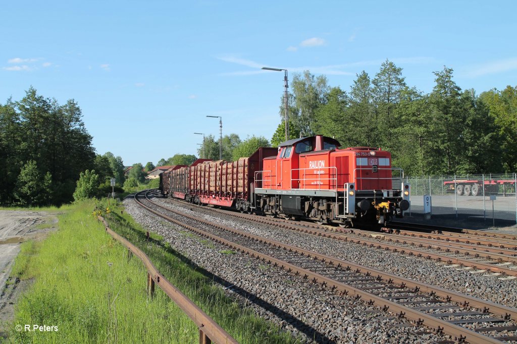 294 753-9 erreicht Wiesau mit der bergabe 56960 Marktredwitz - ATW Wiesau. 05.06.13