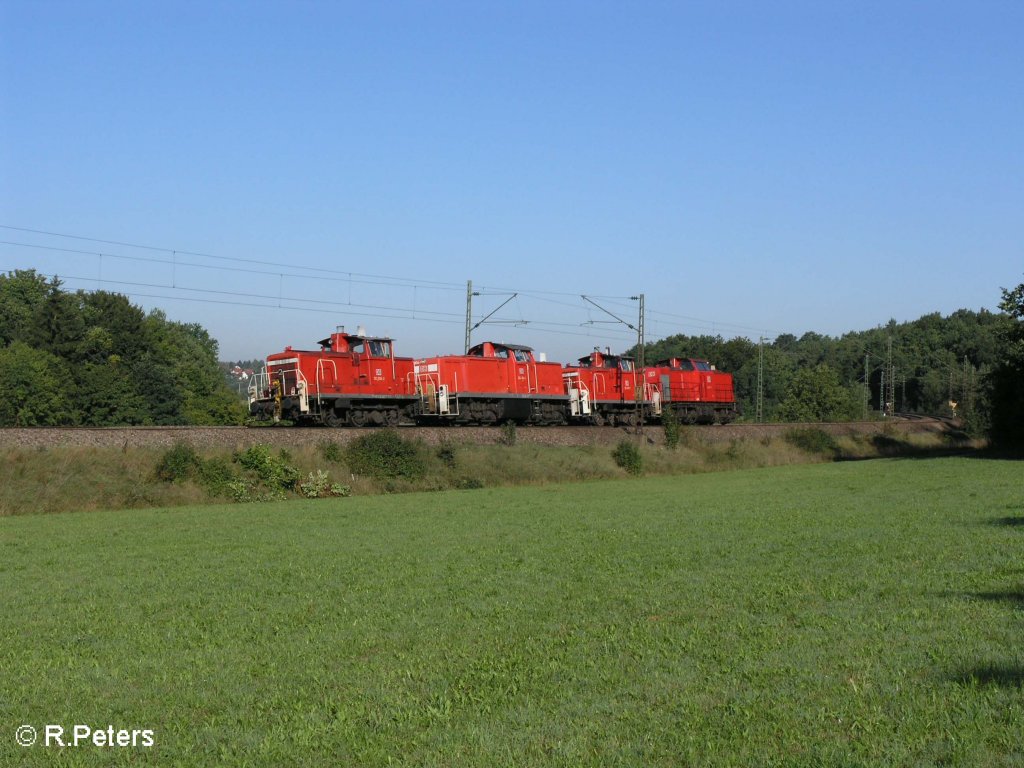 362 806-2 hngt am Schluss von einem Lokzug der von 203 117 angefhrt wird. Edlhausen 09.09.08