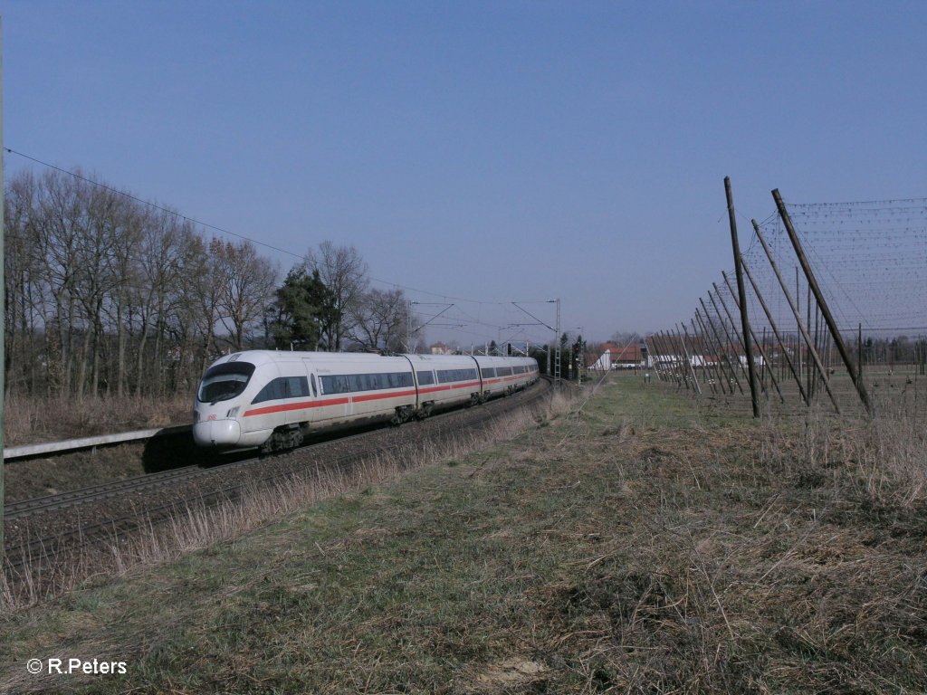 411 083-9  Oberursel(Taunus) als ICE 1503 Dresden/Leipzig - Mnchen bei Rohrbach. 24.03.11