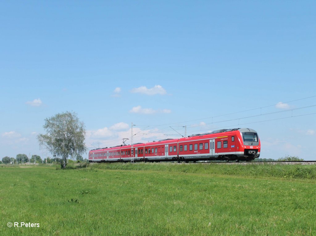 440 206-4 mit als RE 4073 Passau - Landshut - Mnchen bei Pulling bei Freising. 08.06.13