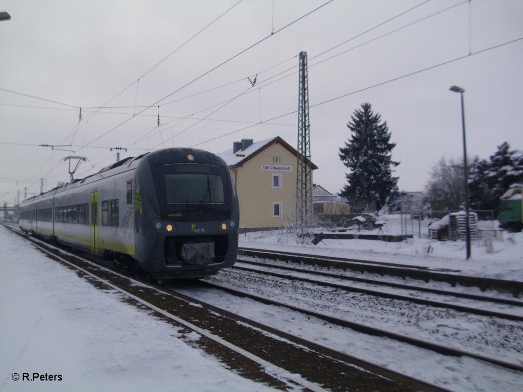 440 408 verlsst Obertraubling als AG84314 nach Ingolstadt. 30.12.10