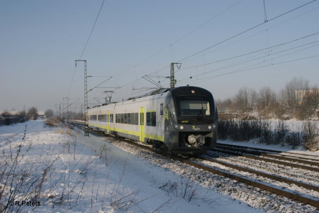 440 907 bei Obertraubling auf dem Weg nach Plattling. 30.12.10