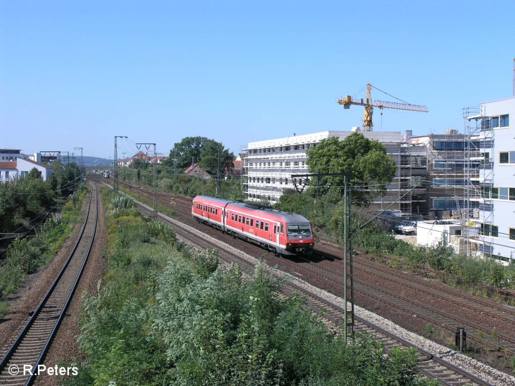 610 001-0 verlsst Regensburg mit ein RE Nrnberg ber Schwandorf. 09.09.08