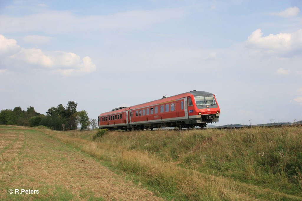 610 507 als RE 5290 Chep - Nrnberg bei Waldershof. 11.09.12