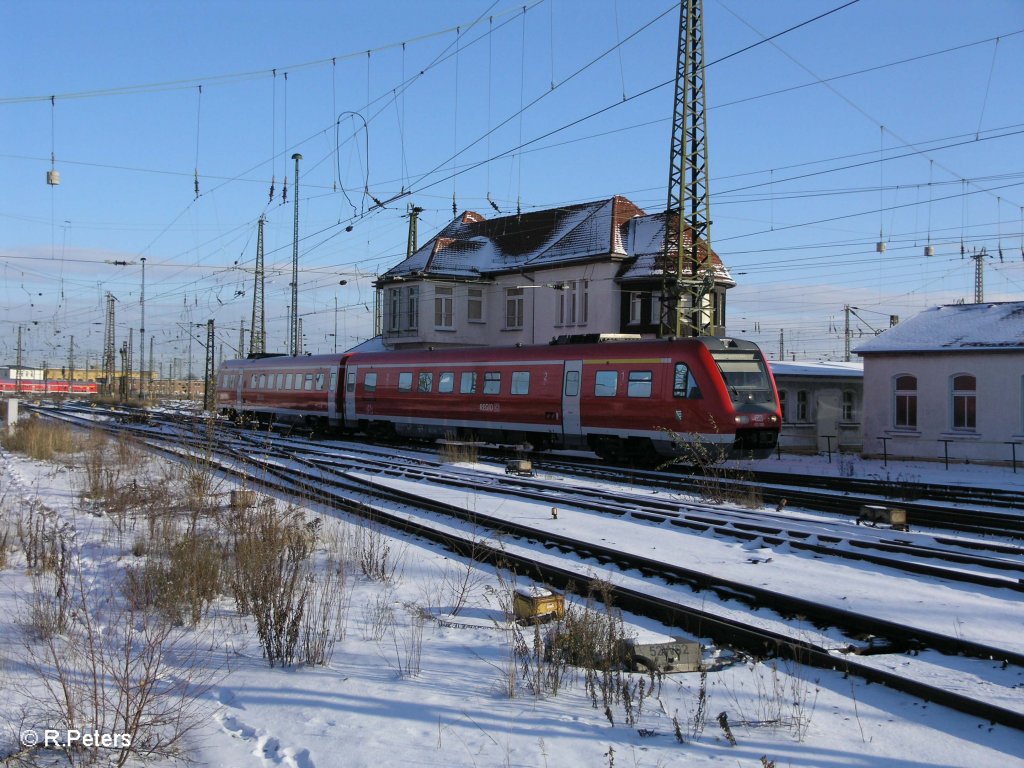 612 009-1 erreicht Leipzig HBF mit den RE 6 3732 CLEX Chemnitz Leipzig Express. 21.12.09

