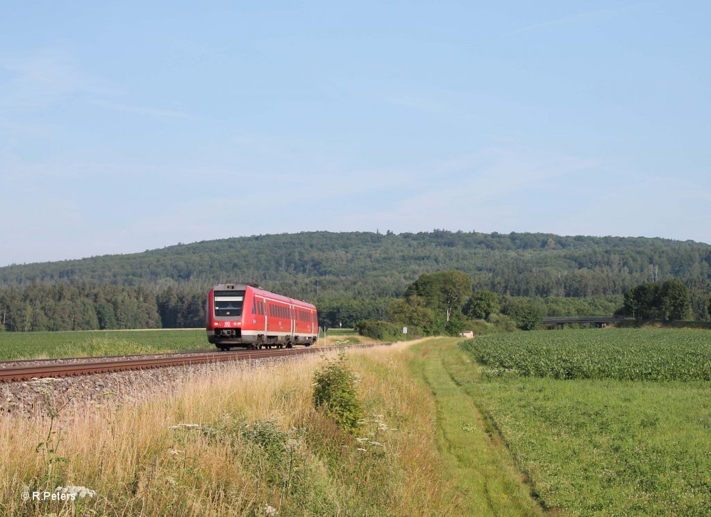 612 063 als umgeleiteten Franken-Sachsen-Express IRE 3082 Dresden - Nrnberg bei Oberteich. 17.07.13