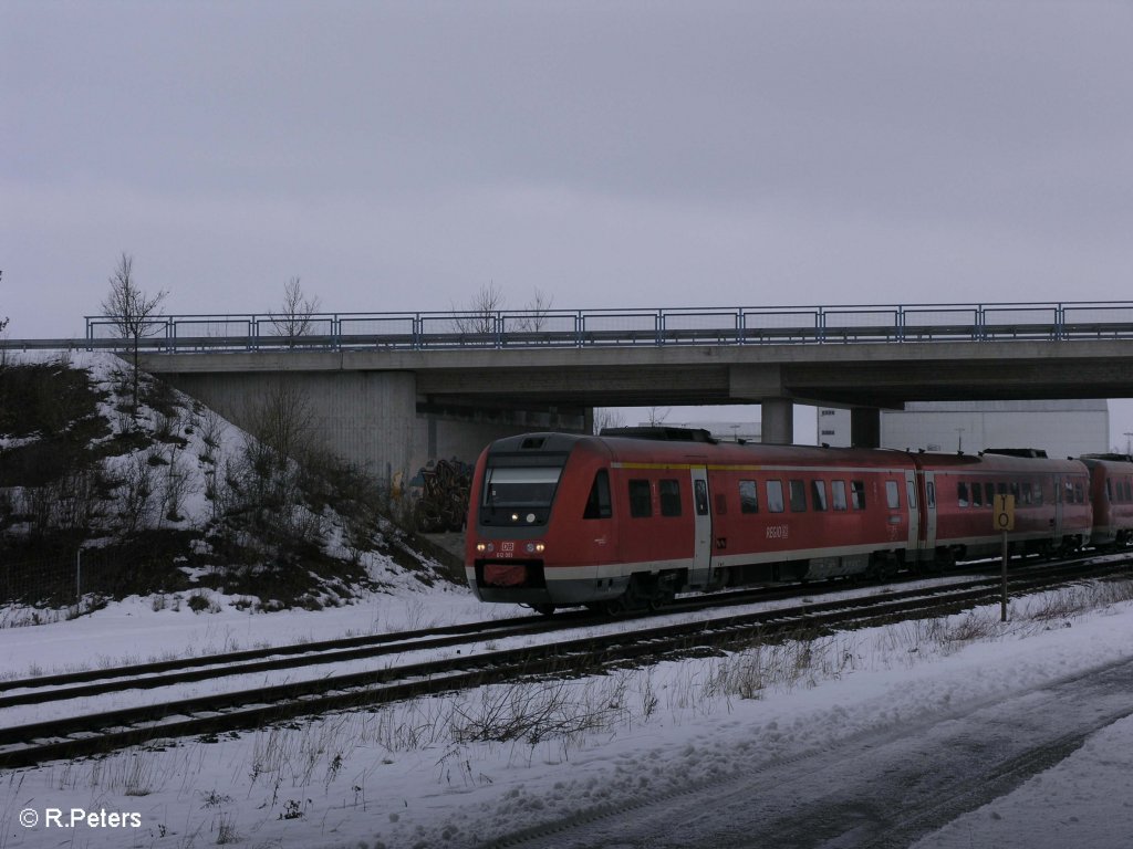 612 091 verlsst Buchloe mit einem RE nach Immenstadt. 25.02.09