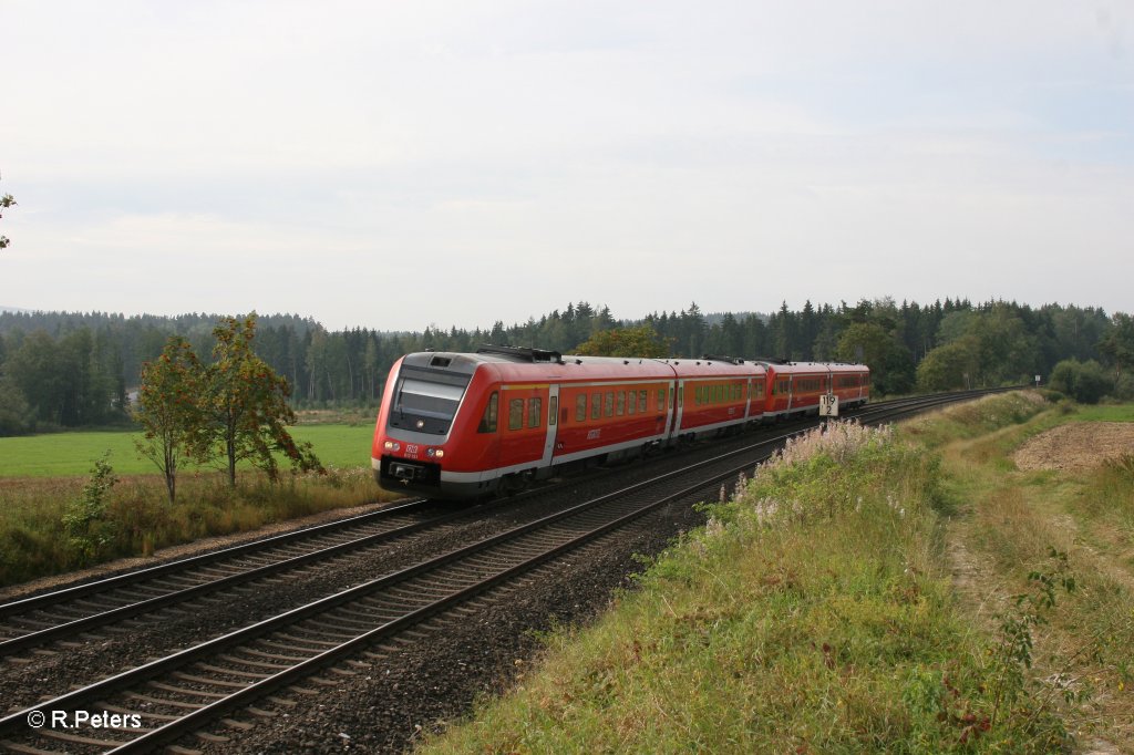 612 151 als RE3449 nach Dresden bei Waldershof. 02.09.11