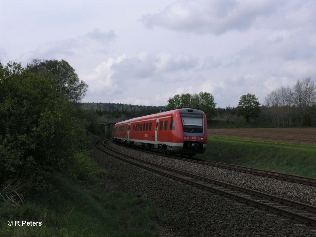 612 655-1 als RE3694 Gera bei Oberteich.11.05.10