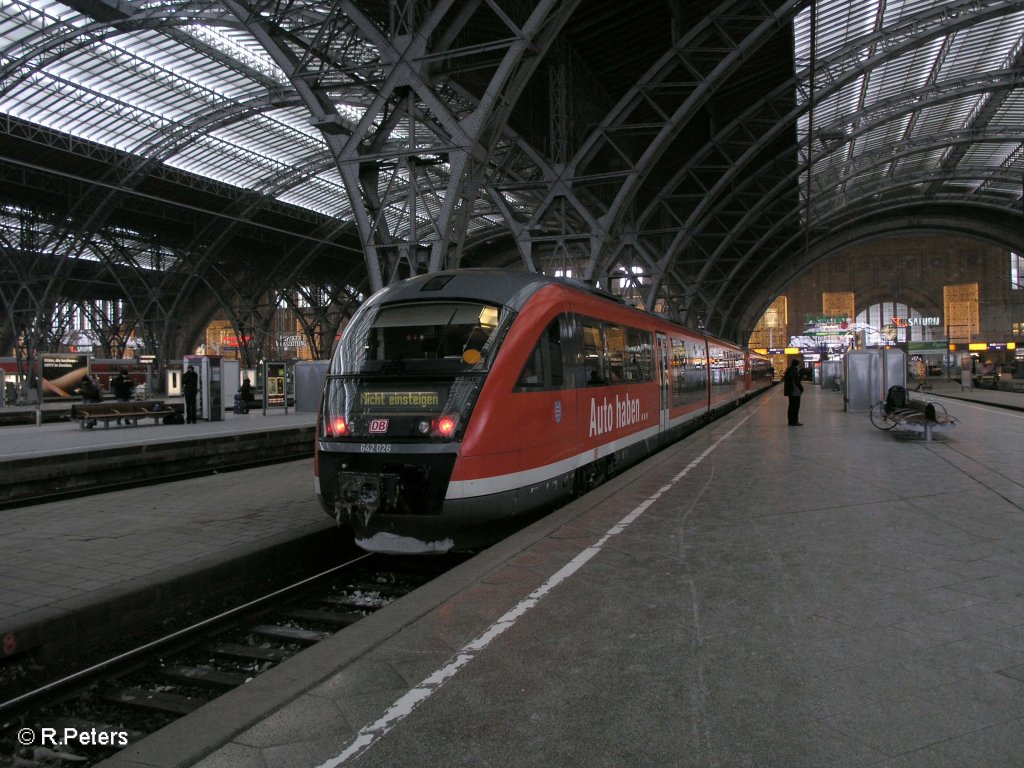 642 026-9 hat Leipzig HBF als RE16546 Saalfeld – Leipzig HBF erreicht. 19.12.09
