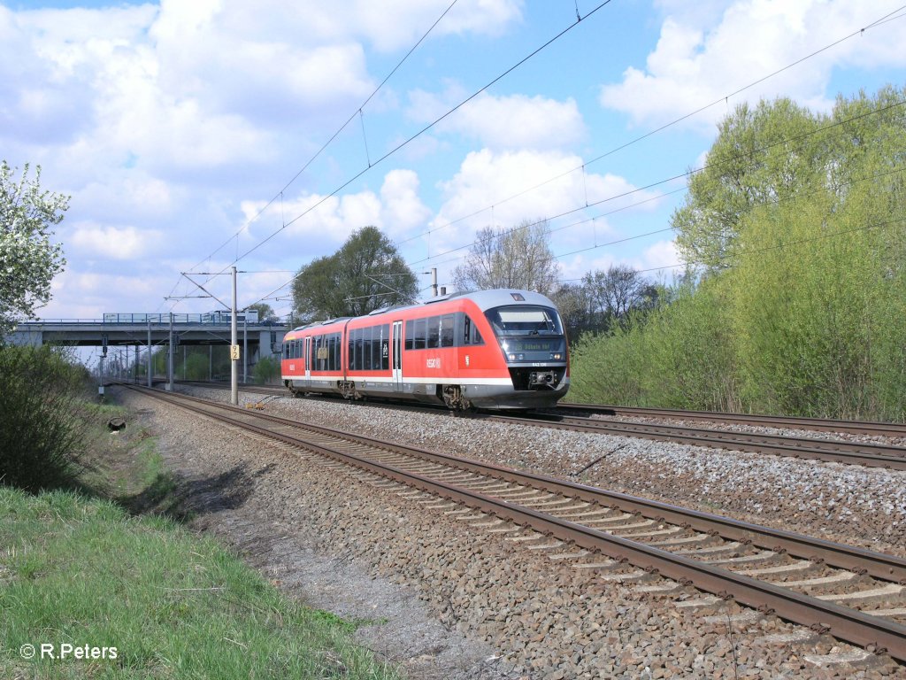 642 130-9 als RB26362 Leipzig HBF – Dbeln HBF bei Borsdorf. 16.04.11
