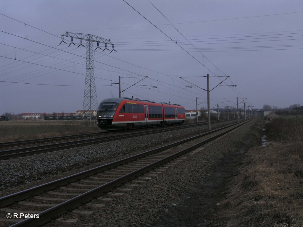 642 158 auf dem Weg nach Leipzig bei Borsdorf. 05.03.11