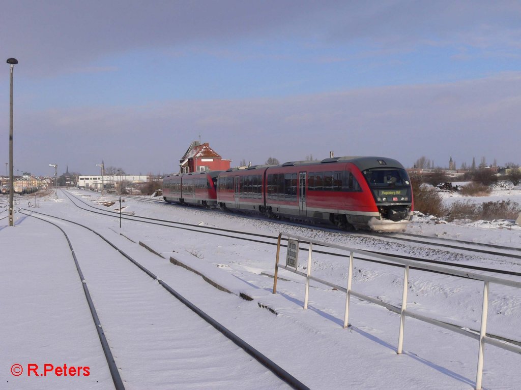 642 191-1 + 642 xxx alsRE Erfurt - Magdeburg in Stafurt. 31.12.05