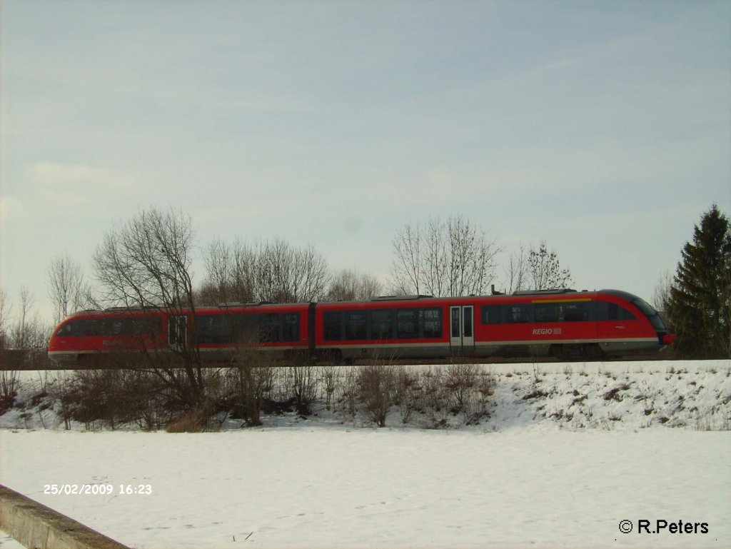 Ein 642 durchfhrt Buchloe auf dem weg nach Augsburg. 25.02.09