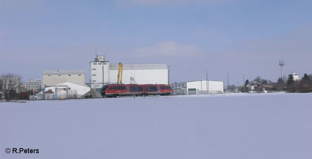 Ein 642 erreicht Buchloe mit einer RB. 25.02.09