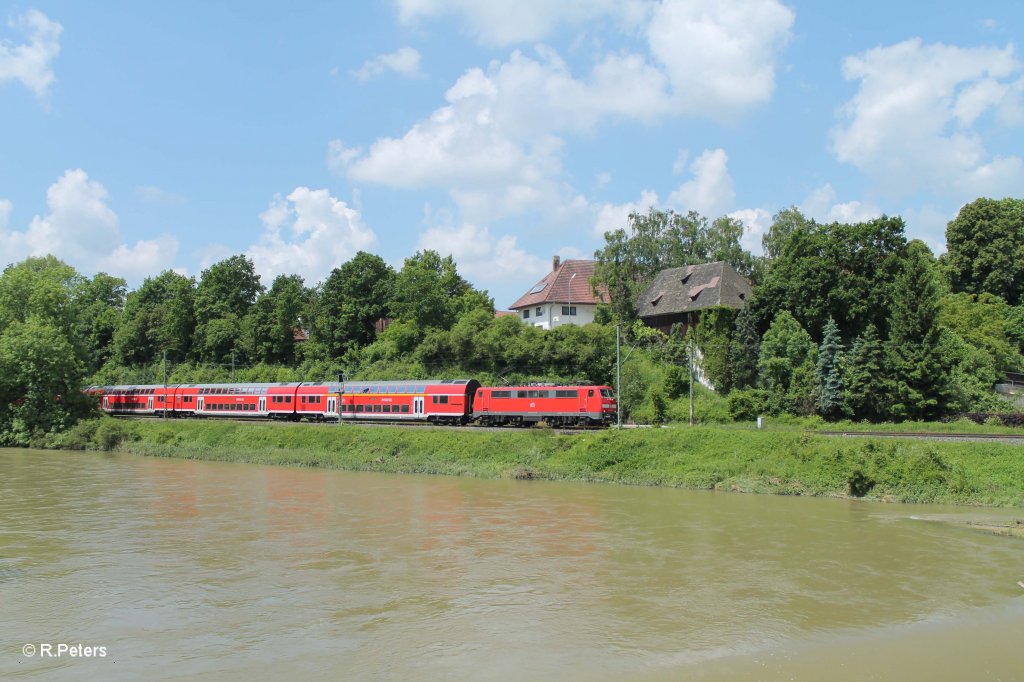 Eine 111er als RE4256 Mnchen - Regensburg - Nrnberg. 08.06.13