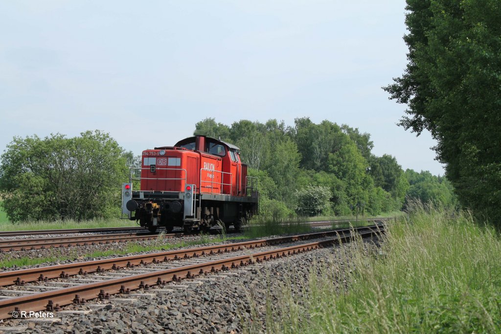 Nach dem Kopfmachen in Wiesau ging es nach Marktredwitz 294 753-9 bei Schnfeld . 13.06.13