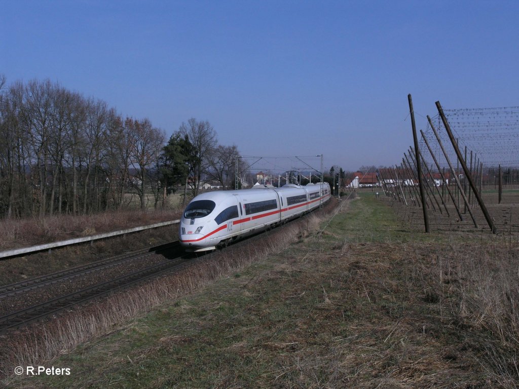 Nachschuss von 403 034-2  Offenbach  als ICE 880 nach Hamburg bei Rohrbach. 24.03.11