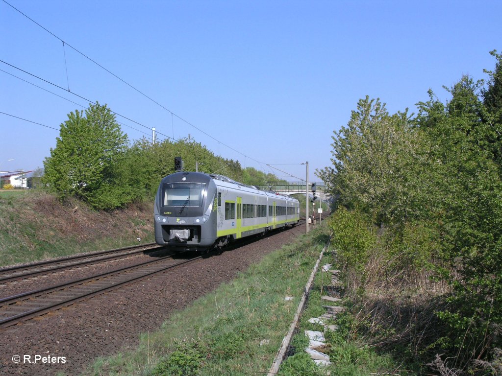 Nachschuss von 440 913 als AG84316 Neufahrn (NiederBay.) - Ingolstadt bei Alteglofsheim. 21.04.11
