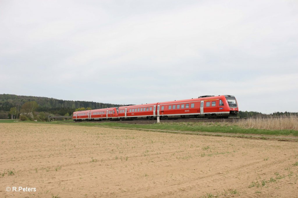 Nachschuss vom RE3694 Regensburg - Gera bei Oberteich. 29.04.12