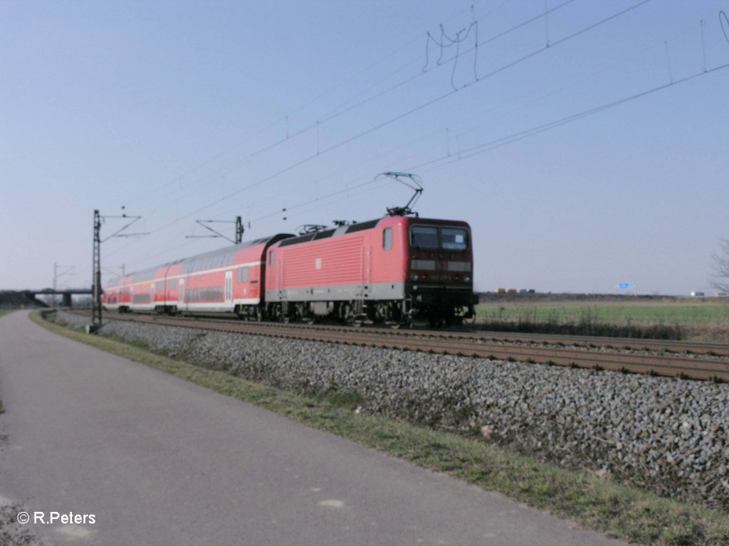 Nachschuss einer S10 nach Halle bei Schkeuditz West. 28.03.11