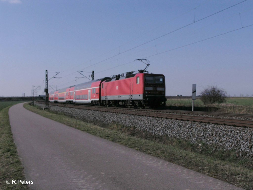 Nachschuss einer S10 nach Halle/saale bei Schkeuditz West. 28.03.11