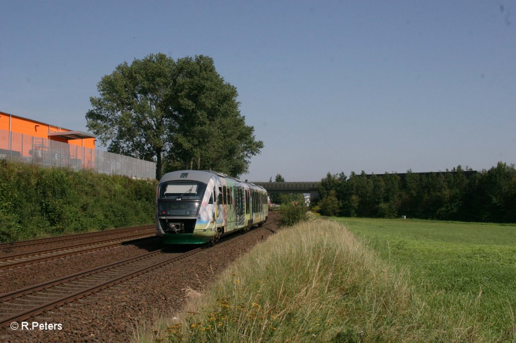 Nachschuss von VT04 als VBG81114 Schwandorf - Hof bei Weiden. 25.08.11