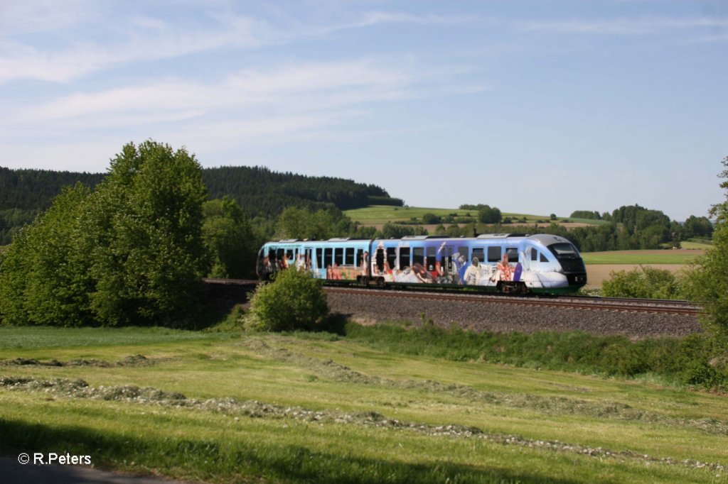 Nachschuss von VT06 als VBG81120 Regensburg - Hof bei Lengenfeld. 20.05.12