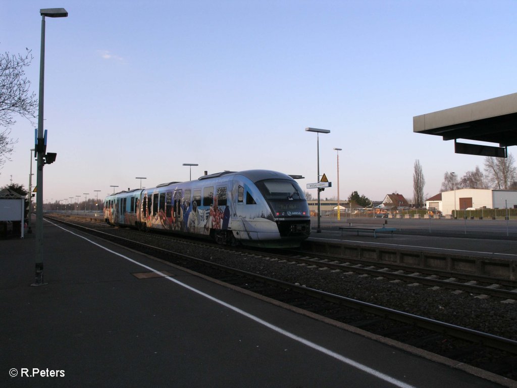 Nachschuss von VT06 beim verlassen von Wiesau/Oberpfalz 02.04.09