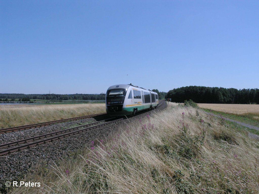 Nachschuss von VT23 in der Kurve bei Oberteich als VBG Schwandorf. 07.08.08