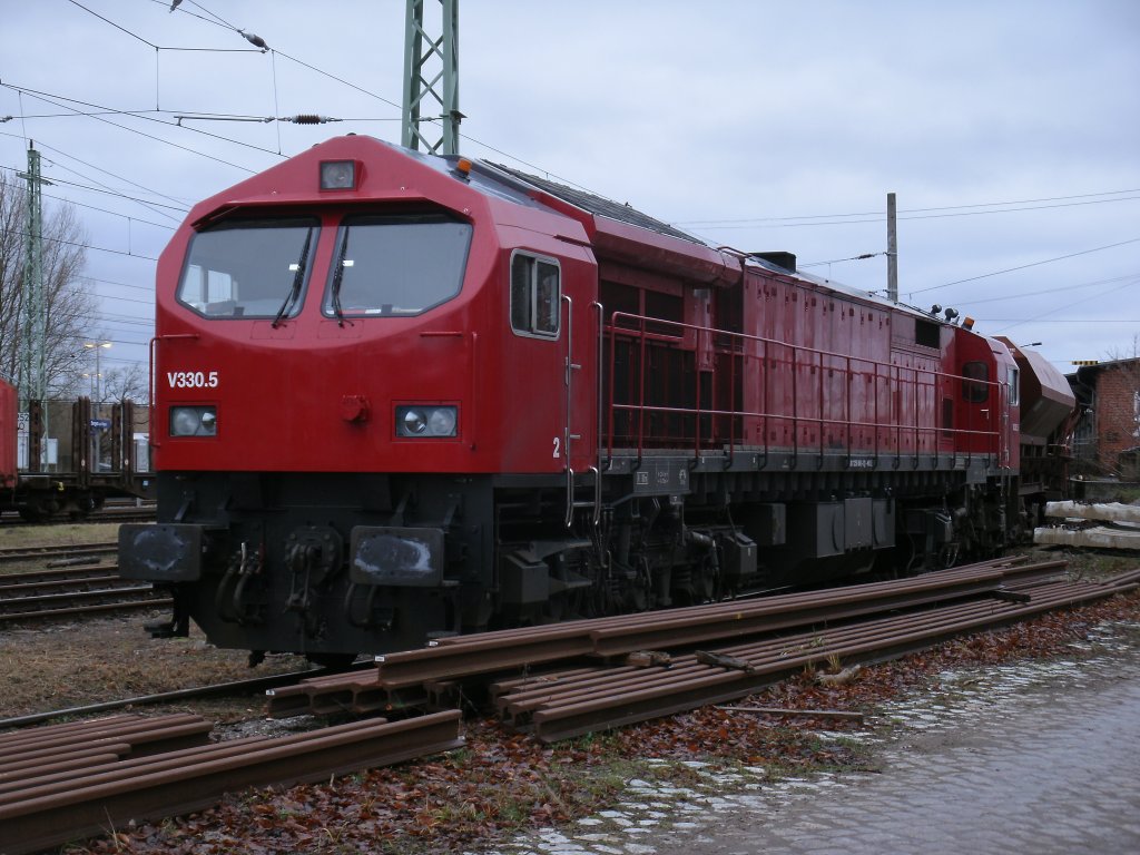 Noch nicht in den hvle Farben der Tiger V330.5,am 10.Januar 2013,in Bergen/Rgen.