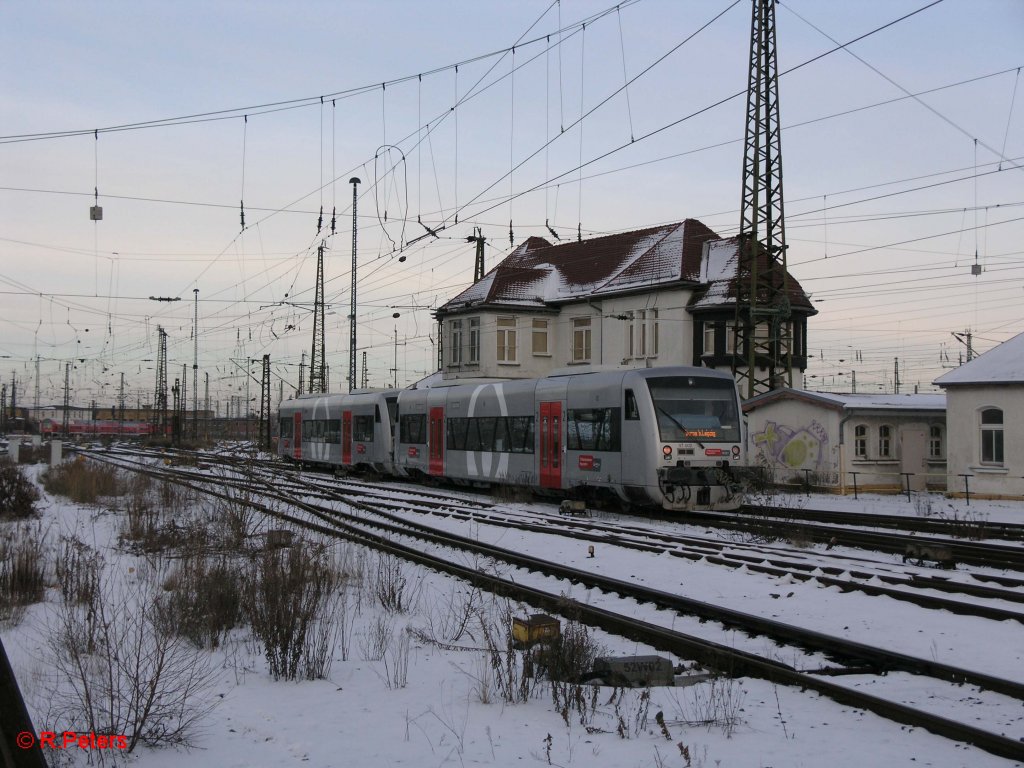 VT002 verlassen Leipzig wieder als MRB 2 88539 Borna /Leipzig. 21.12.09
