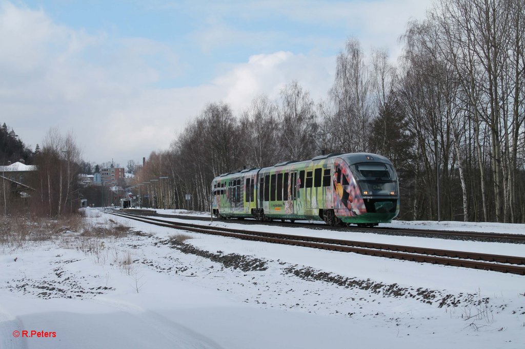 VT04 verlsst Arzberg als VBG20875 Marktredwitz - Cheb. 21.02.13