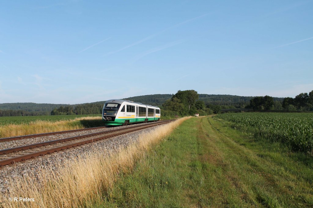 VT14 als VBG20870 Cheb - Marktredwitz - Schwandorf beo Oberteich. 17.07.13