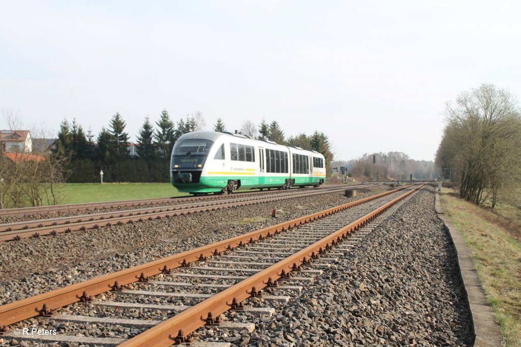 VT14 als VBG81111 Marktredwitz - Regensburg bei Schnfeld. 18.04.13