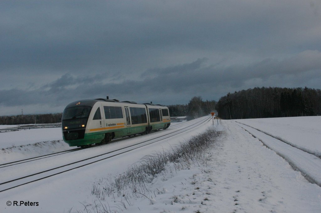 VT15 als VBG81120 Regensburg - Hof bei Oberteich. 30.12.11