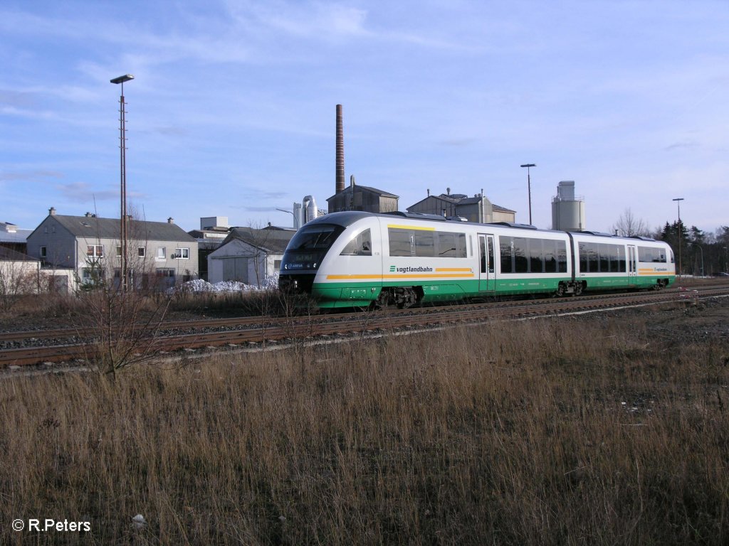 VT25 fhrt in Wunsiedel-Holenbrunn ein auf den Weg nach Hof. 29.11.09