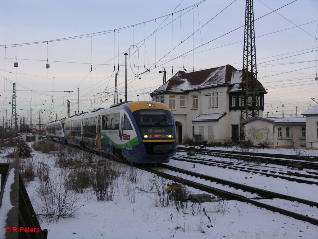 VT618 und VTxxx erreichen Leipzig HBF mit einer MRB Leipzig HBF. 21.12.09
