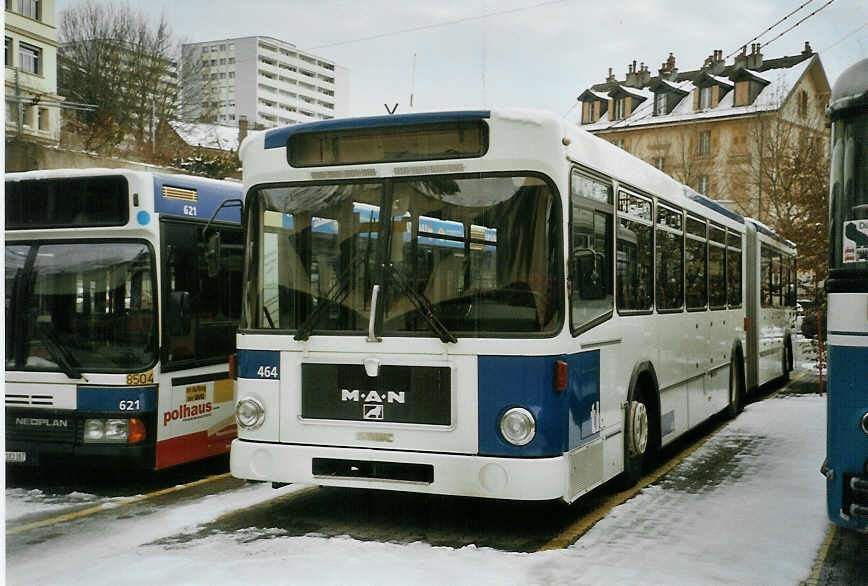 (083'707) - TL Lausanne - Nr. 464 - MAN/Lauber am 6. Mrz 2006 in Lausanne, Dpt Borde